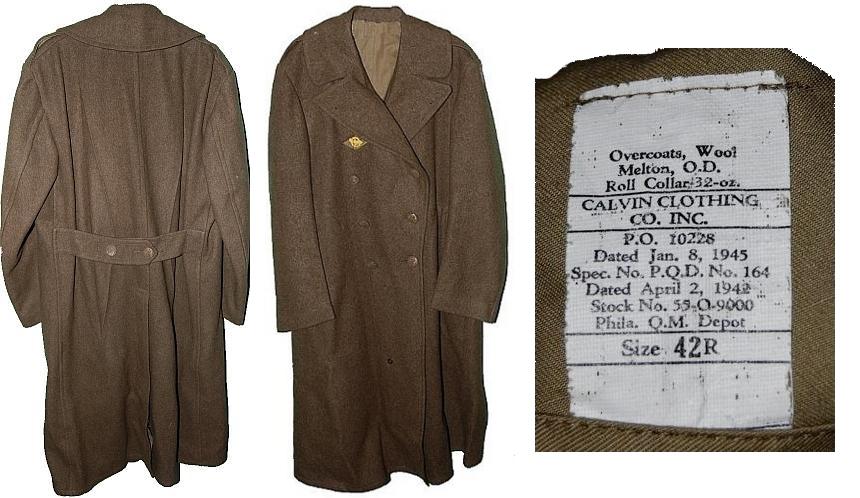Figures 1/72 - Tony Boustead - US GI tenue d'hiver Overcoat,Wool,Melton,OD,RollCollar,32oz